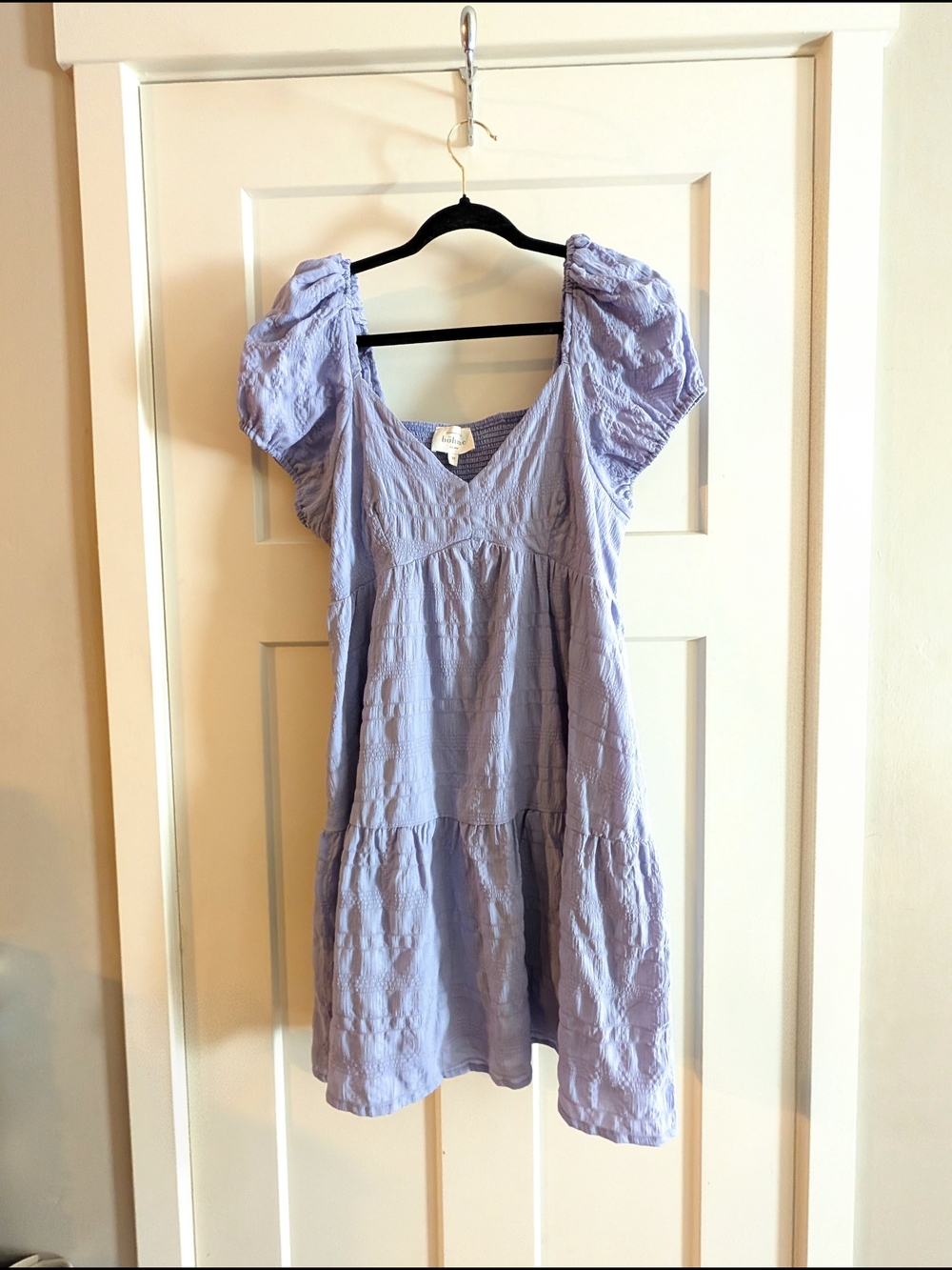 bohme Light Lavender Puff Sleeve Sun Dress Size M